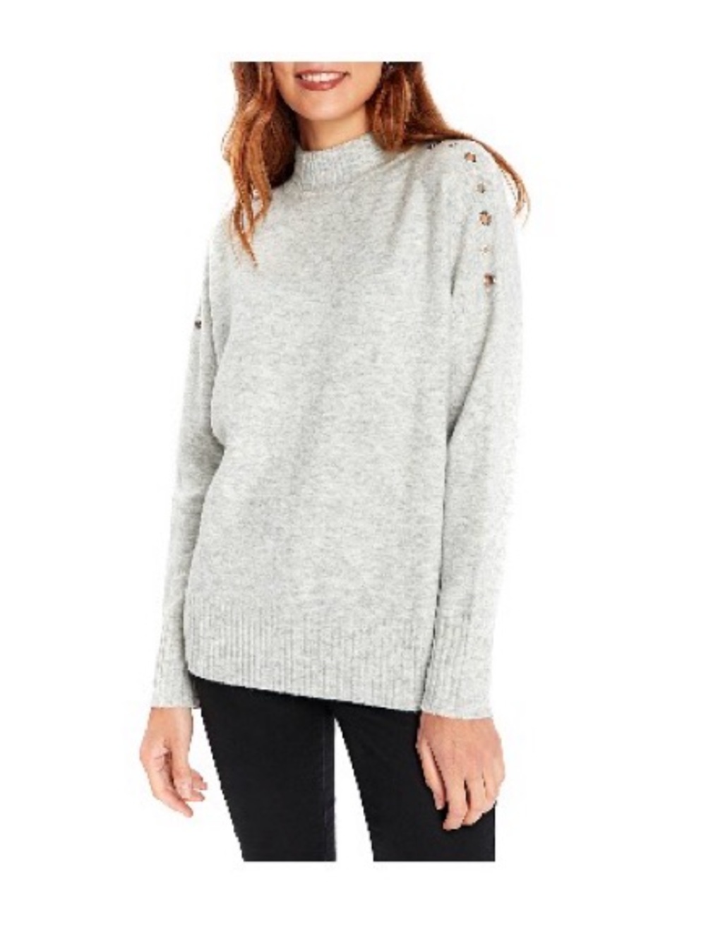 Wallis Light Gray Ribbed Knit Sweater